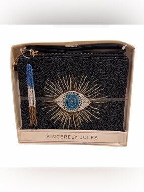 Sincerely Jules Evil Eye Beaded Wristlet/clutch